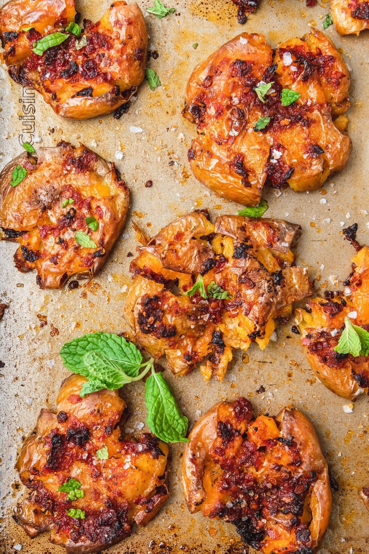 Smashed Harissa Potatoes