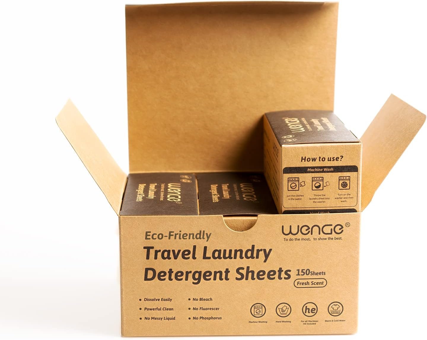Travel laundry detergent packets