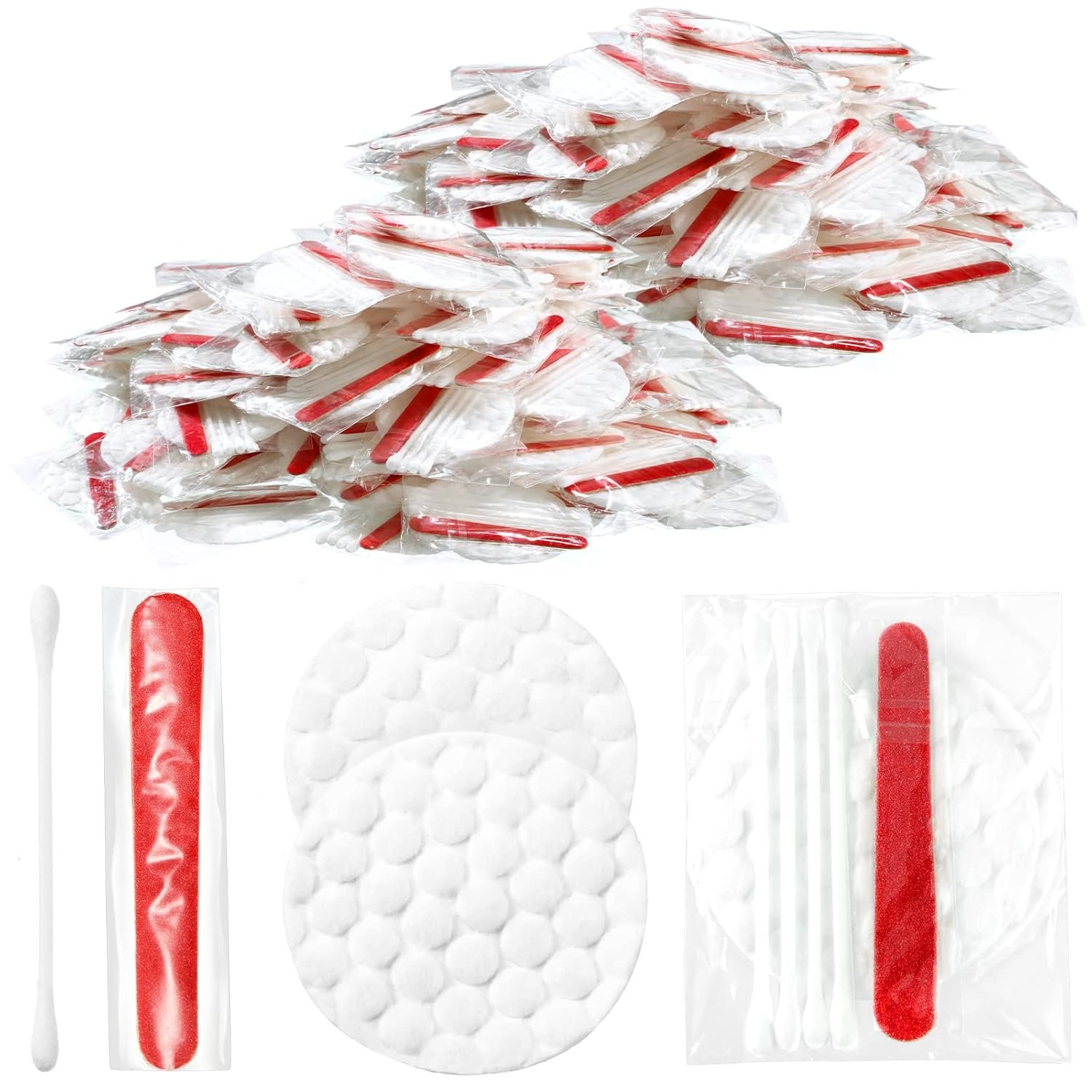 Cotton swabs and pads travel pack