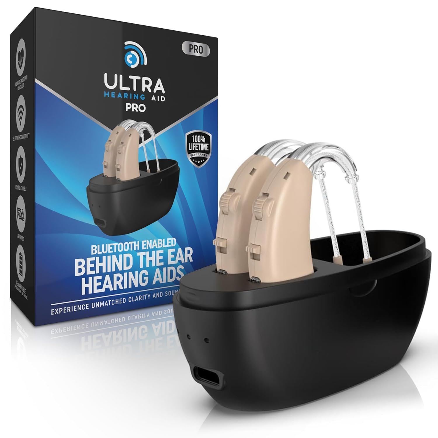 Ultra Hearing Aid Pro Bluetooth Enabled Behind The Ear Model...