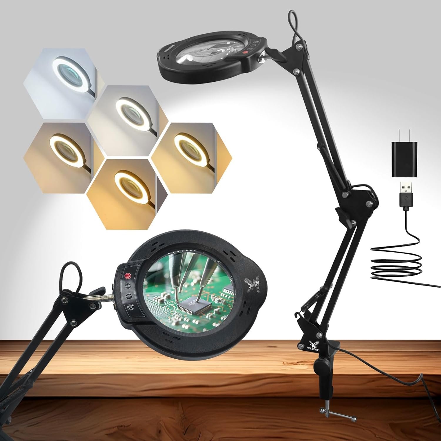 magnifying glass with light