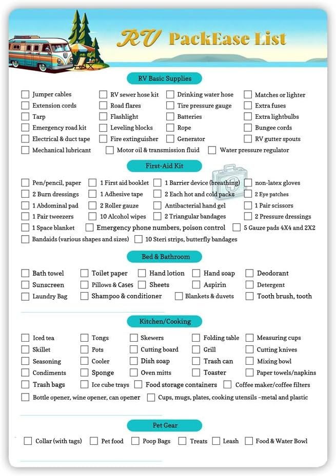 camping gear checklist