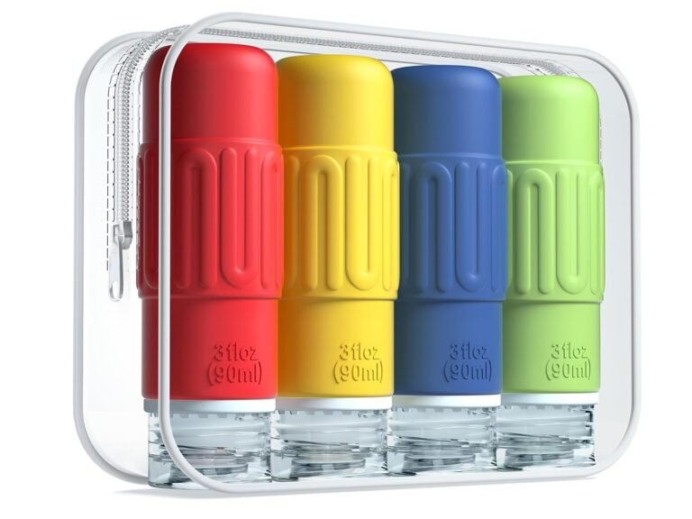 Reusable silicone travel bottles