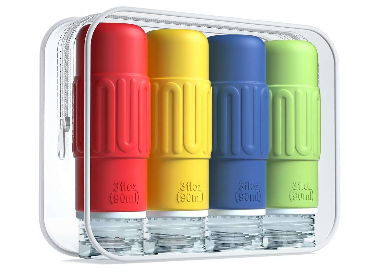 Reusable silicone travel bottles