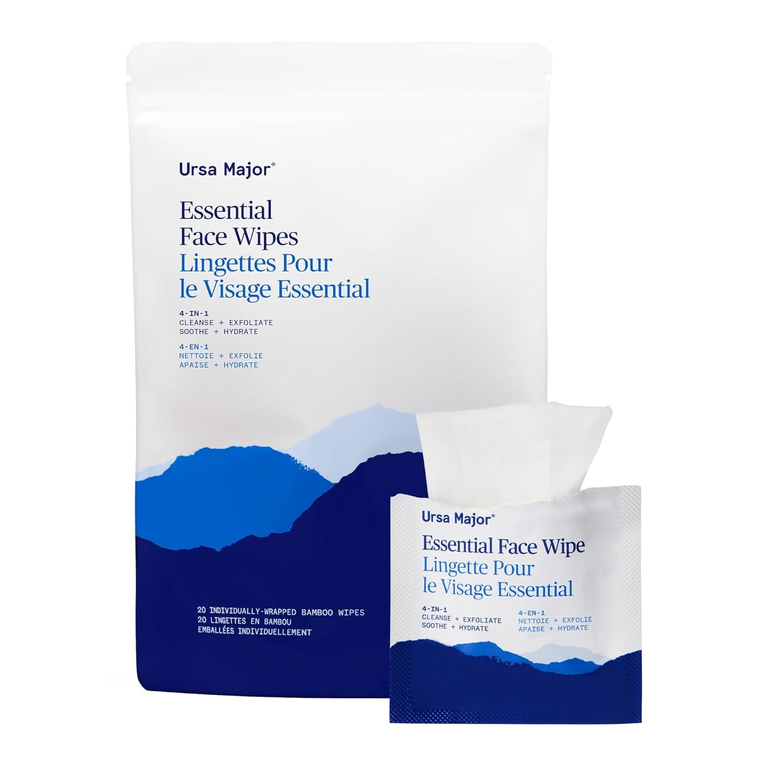 Portable facial wipes