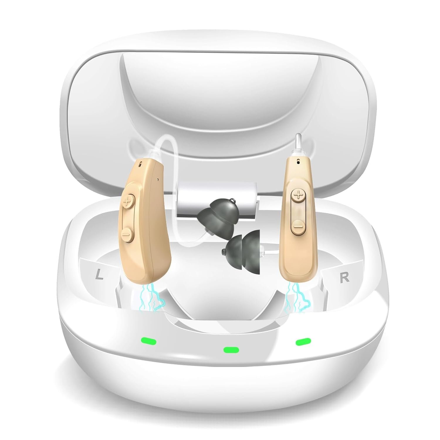 Hearing Aids for Seniors Rechargeable, OTC Behind The Ear BT...