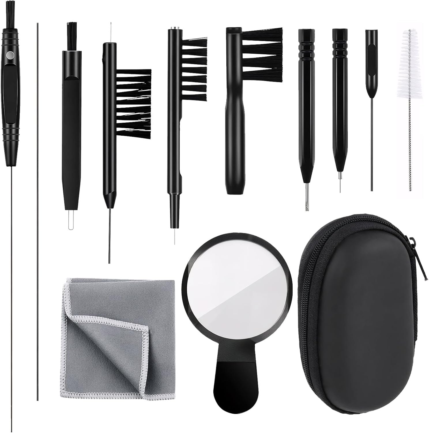 Hearing Aid Cleaning Kit 13 Pcs Hearing Aid Cleaner Black