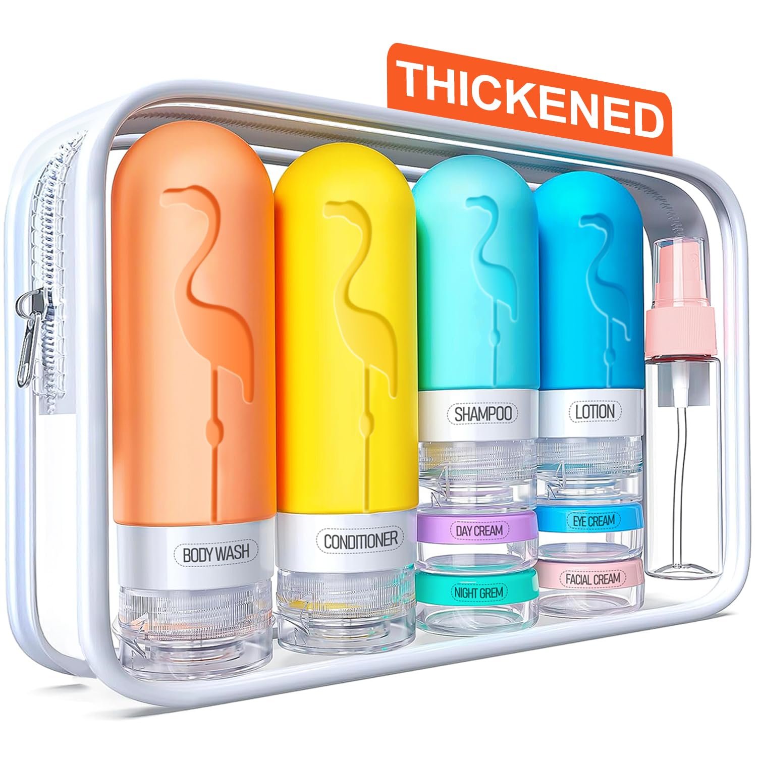 Reusable silicone travel bottles