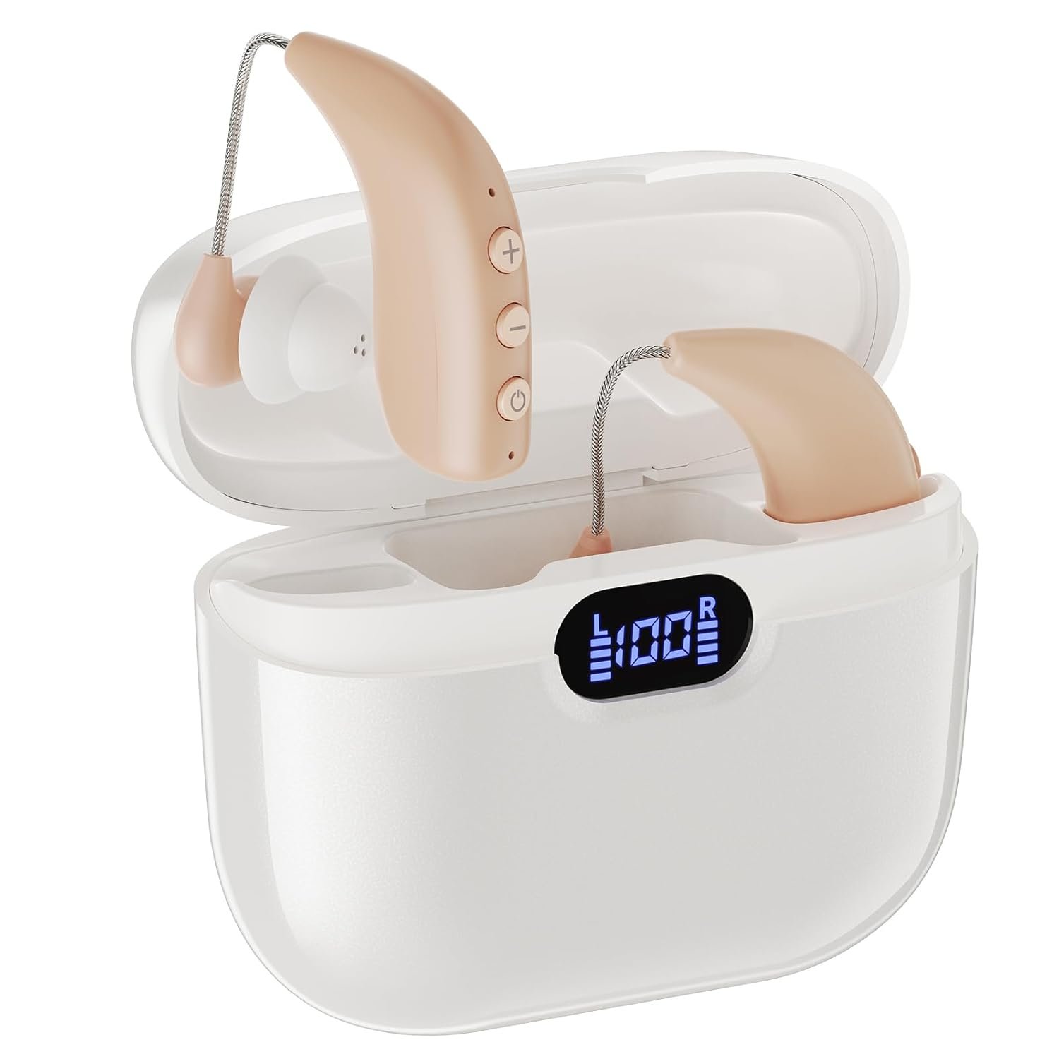 Upgraded Hearing Aids for Seniors,Rechargeable Behind The Ea...