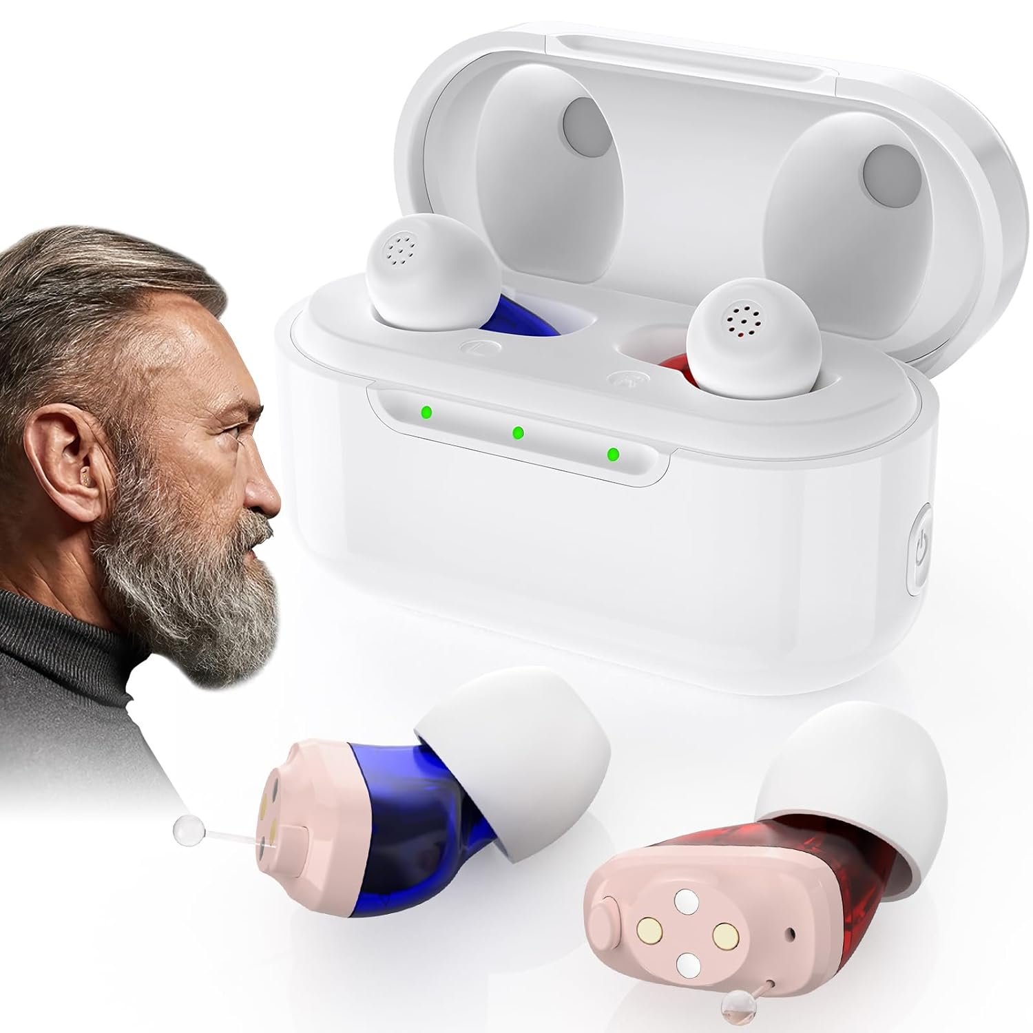 Rechargeable Hearing Aids for Seniors 16 Channels & 4 Mode...