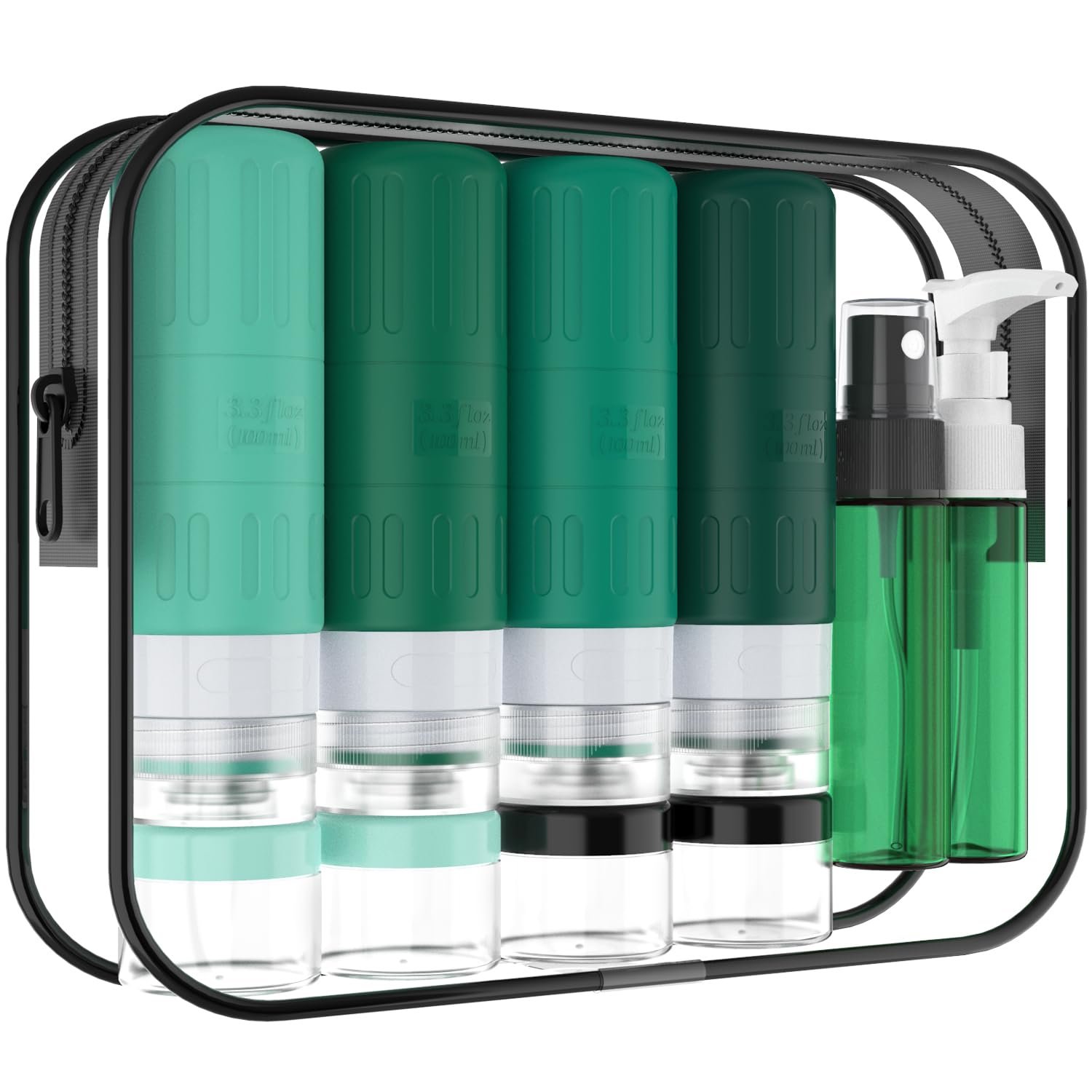 Reusable silicone travel bottles