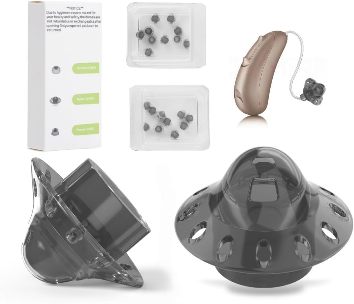 20 pcs Phonak Open Hearing Aid Domes Small Size (0.29