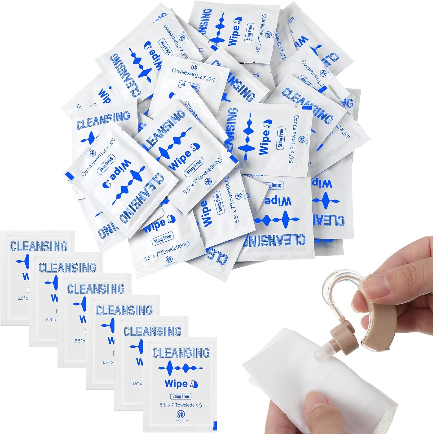 Timgle 200 Count Hearing Aid Wipes Individually Wrapped Clea...