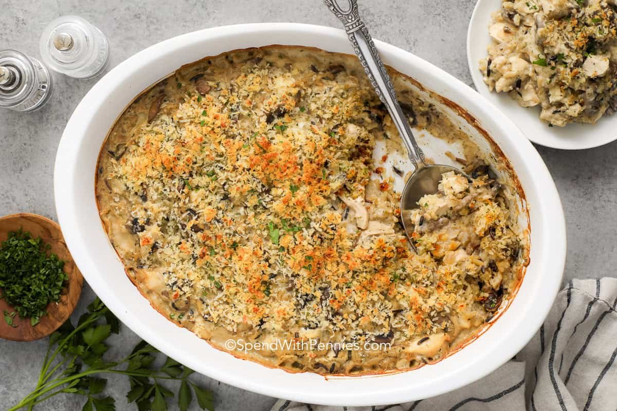 Chicken and Mushroom Casserole - Spend With Pennies
