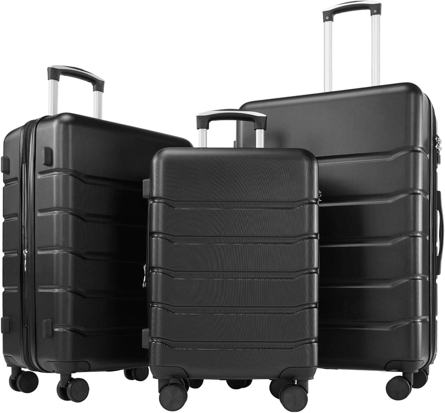 Luggage set with spinner wheels
