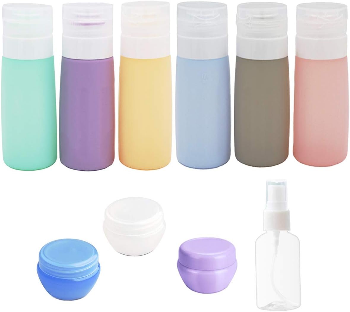 Reusable silicone travel bottles