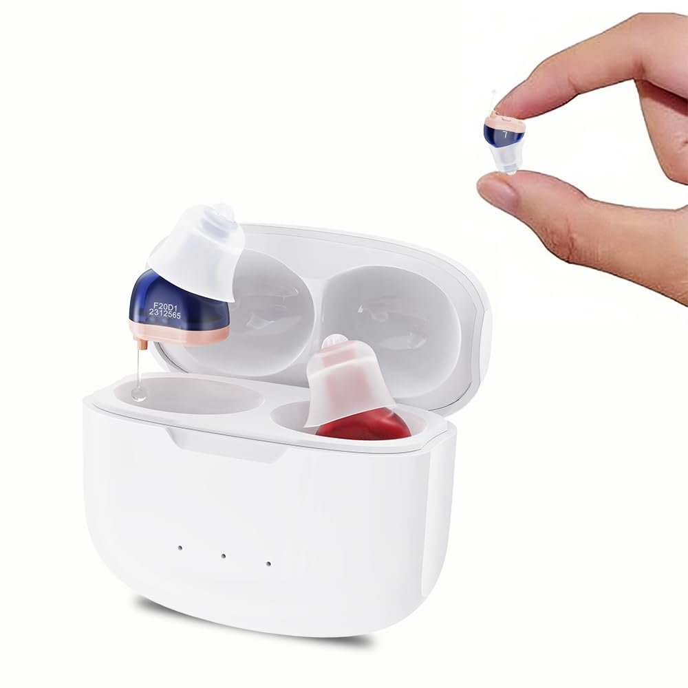Invisible CIC Rechargeable Hearing Aids for Seniors & Adults...
