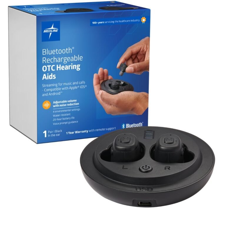 Medline Bluetooth Rechargeable OTC Hearing Aids, in The Ear,...