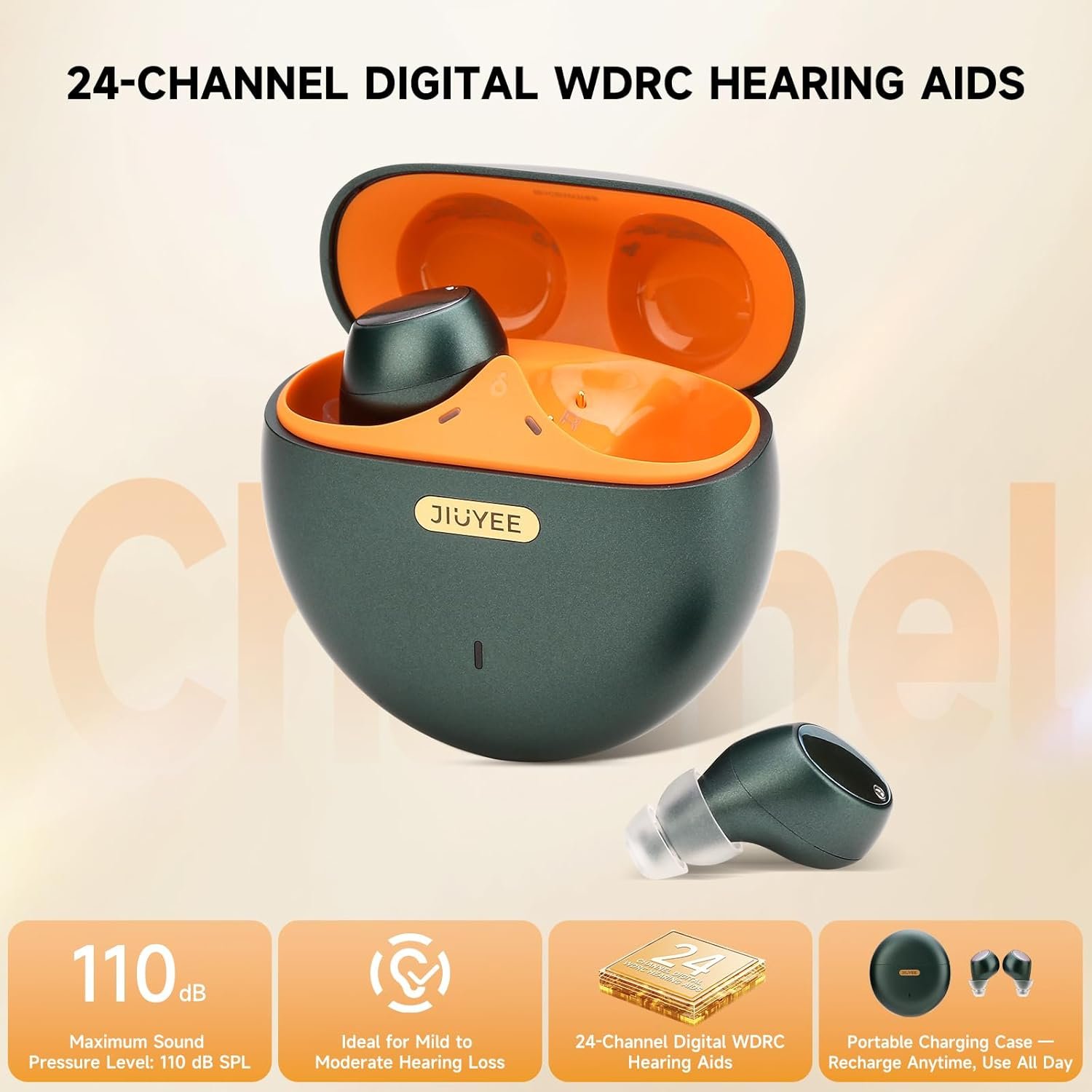 Rechargeable Hearing Aids for Seniors with AI Noise Reductio...