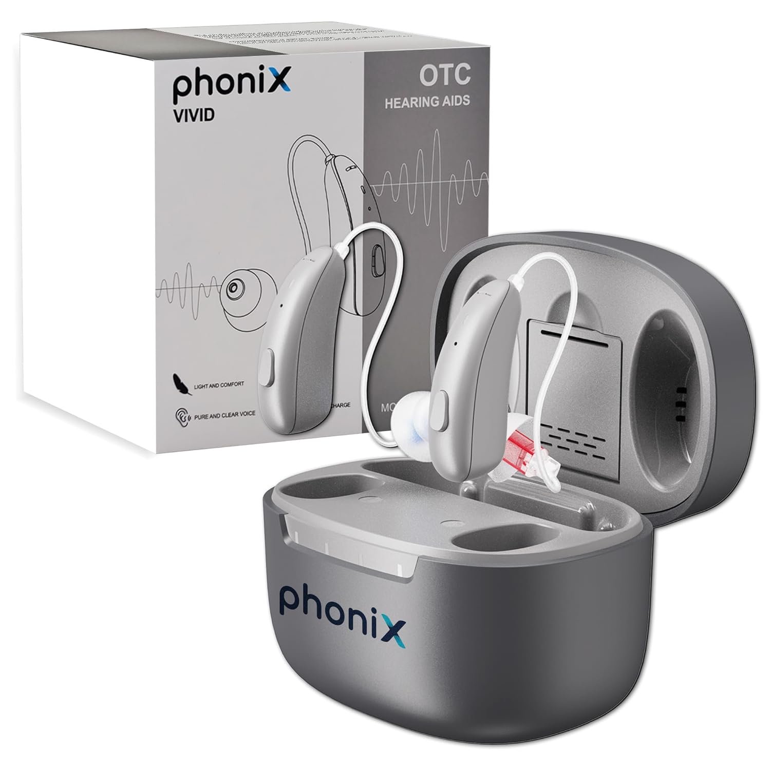 OTC Hearing Aids Phonix Vivid Noise Cancelling Hearing Aid...