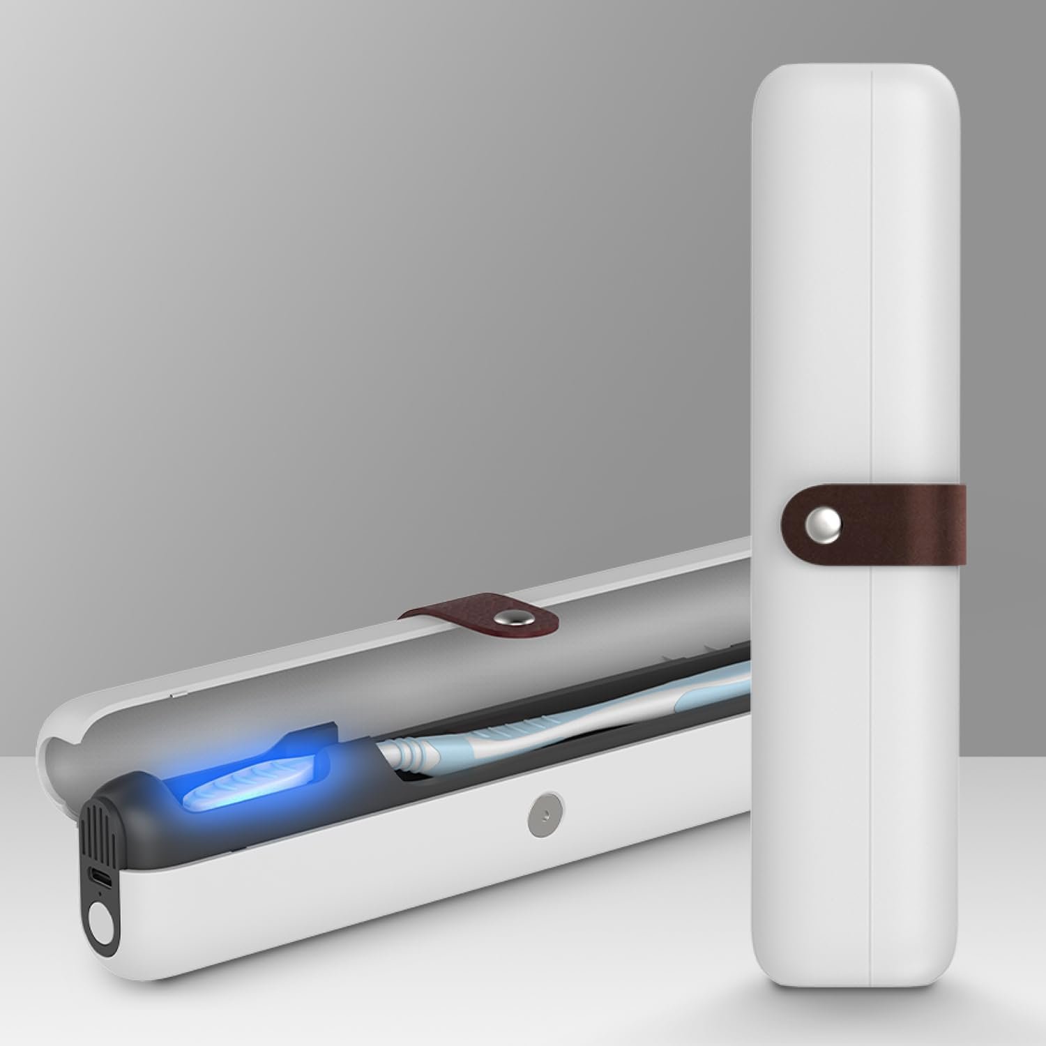 Portable toothbrush and case