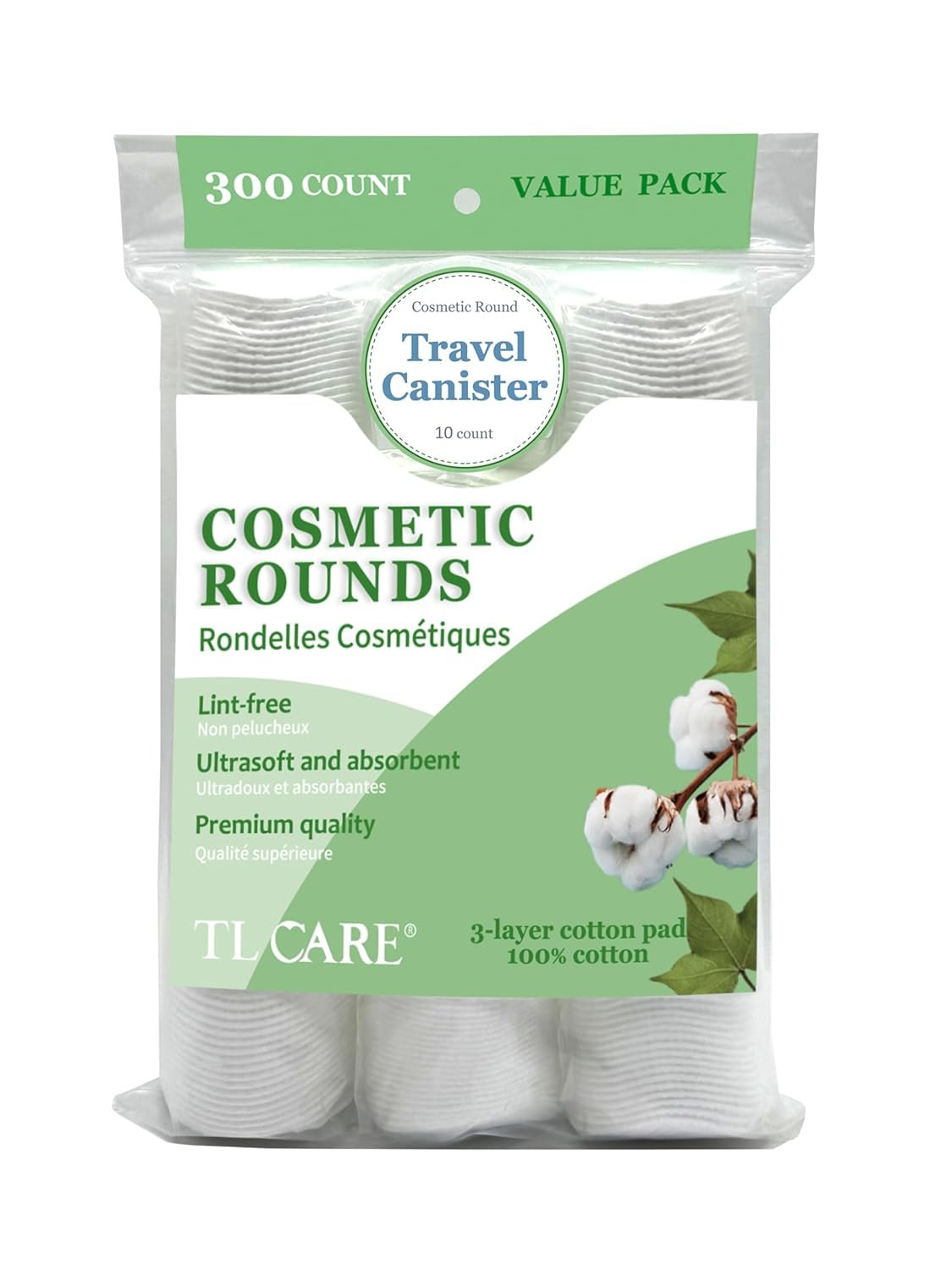 Cotton swabs and pads travel pack