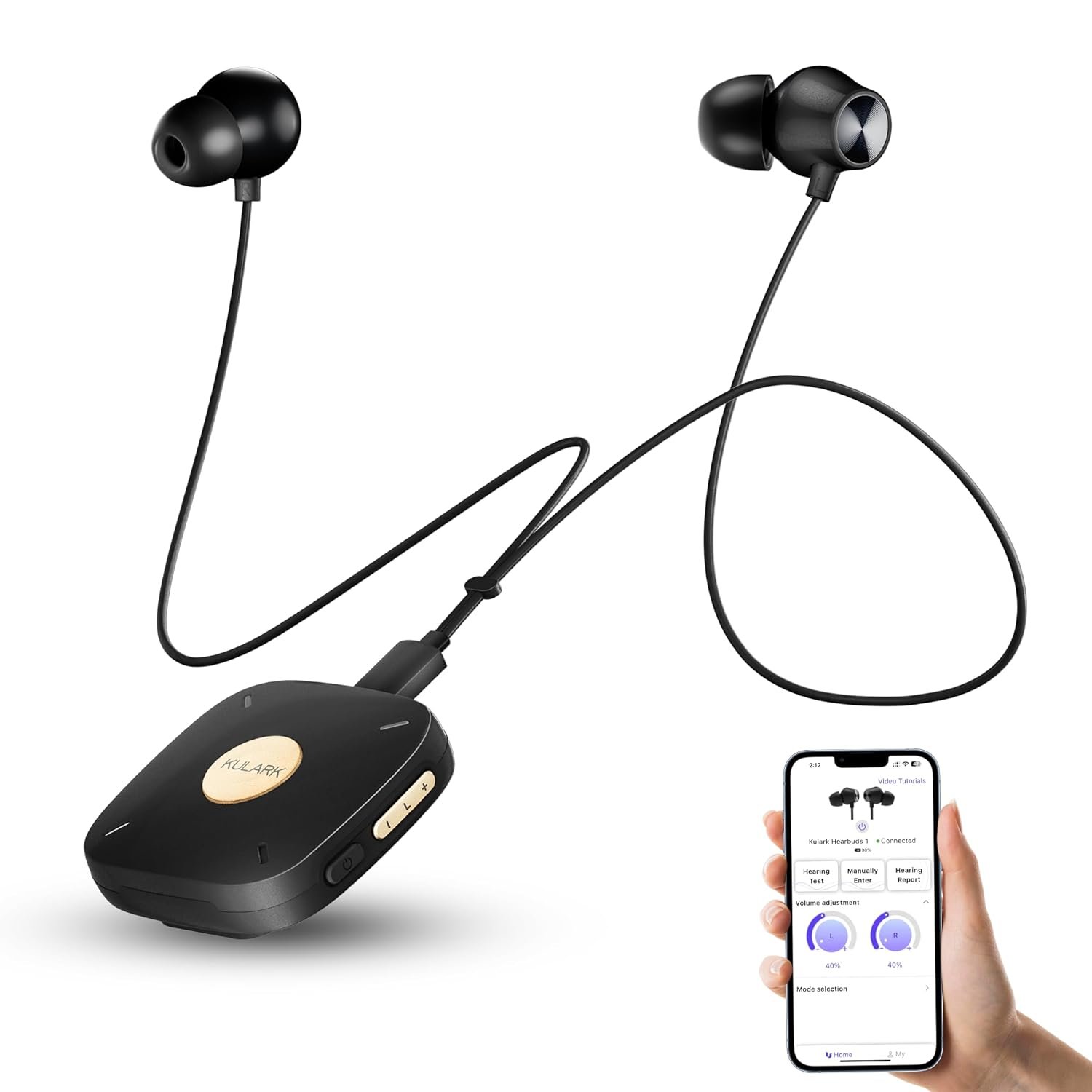 Kulark Clip On Hearing Aids for Seniors with Bluetooth, Rech...