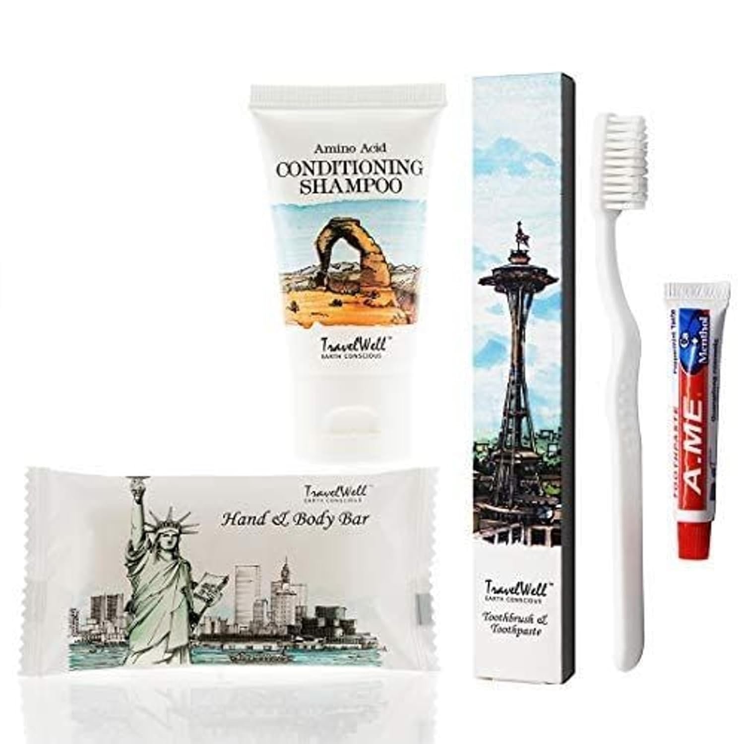 Travel-sized toiletries for cruises