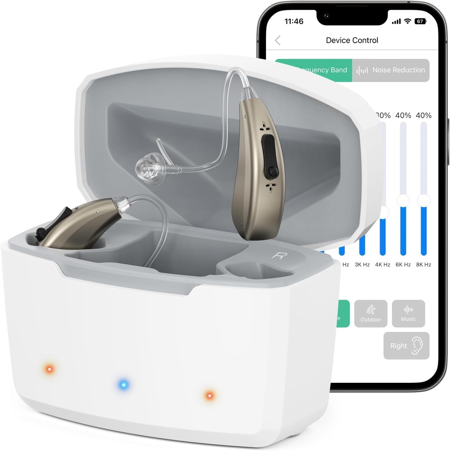 Hearing Aids for Seniors with Bluetooth Noise Cancelling, Re...