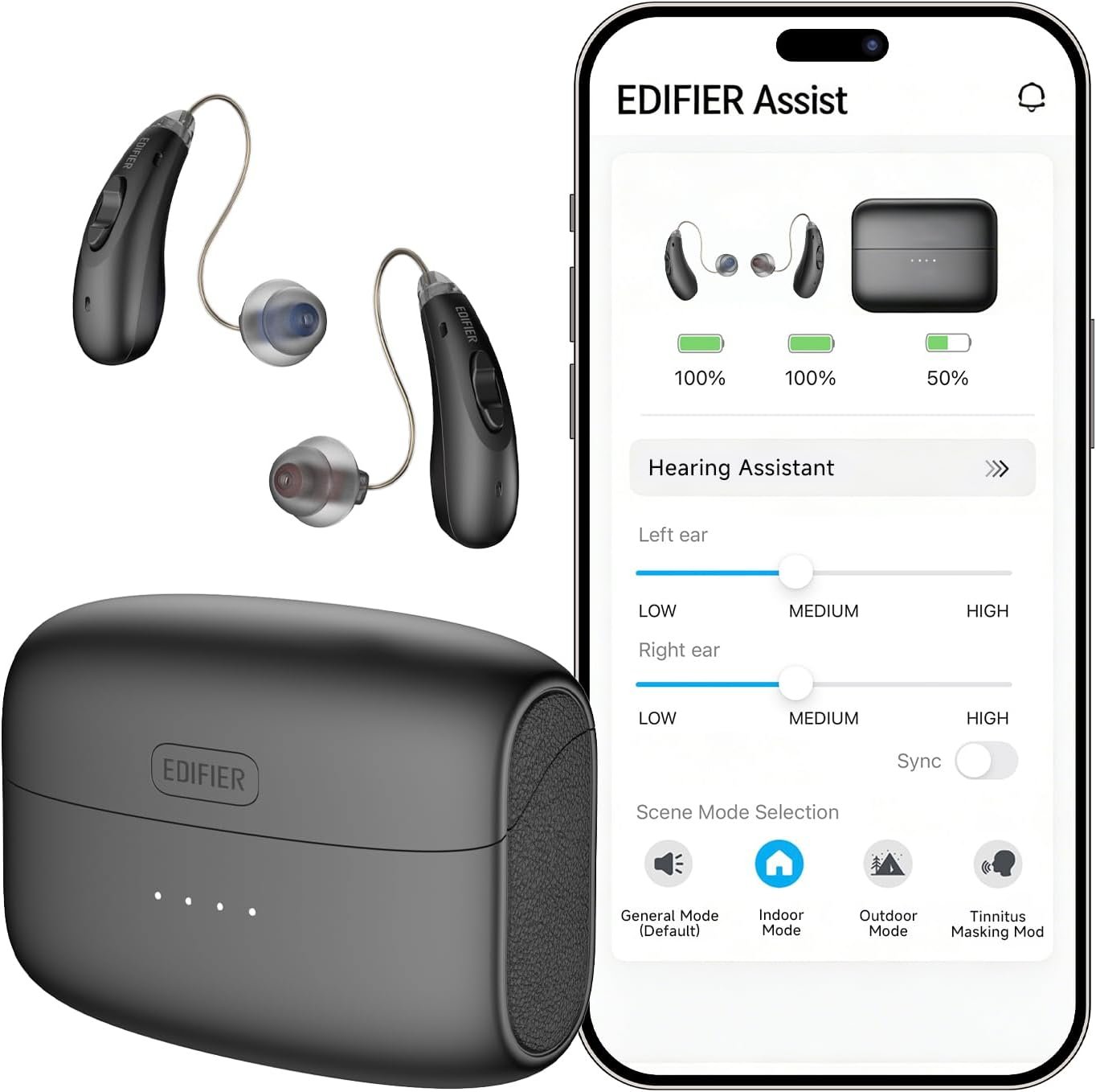 Edifier Eclarity RIC OTC Hearing Aids for Seniors & Adults,