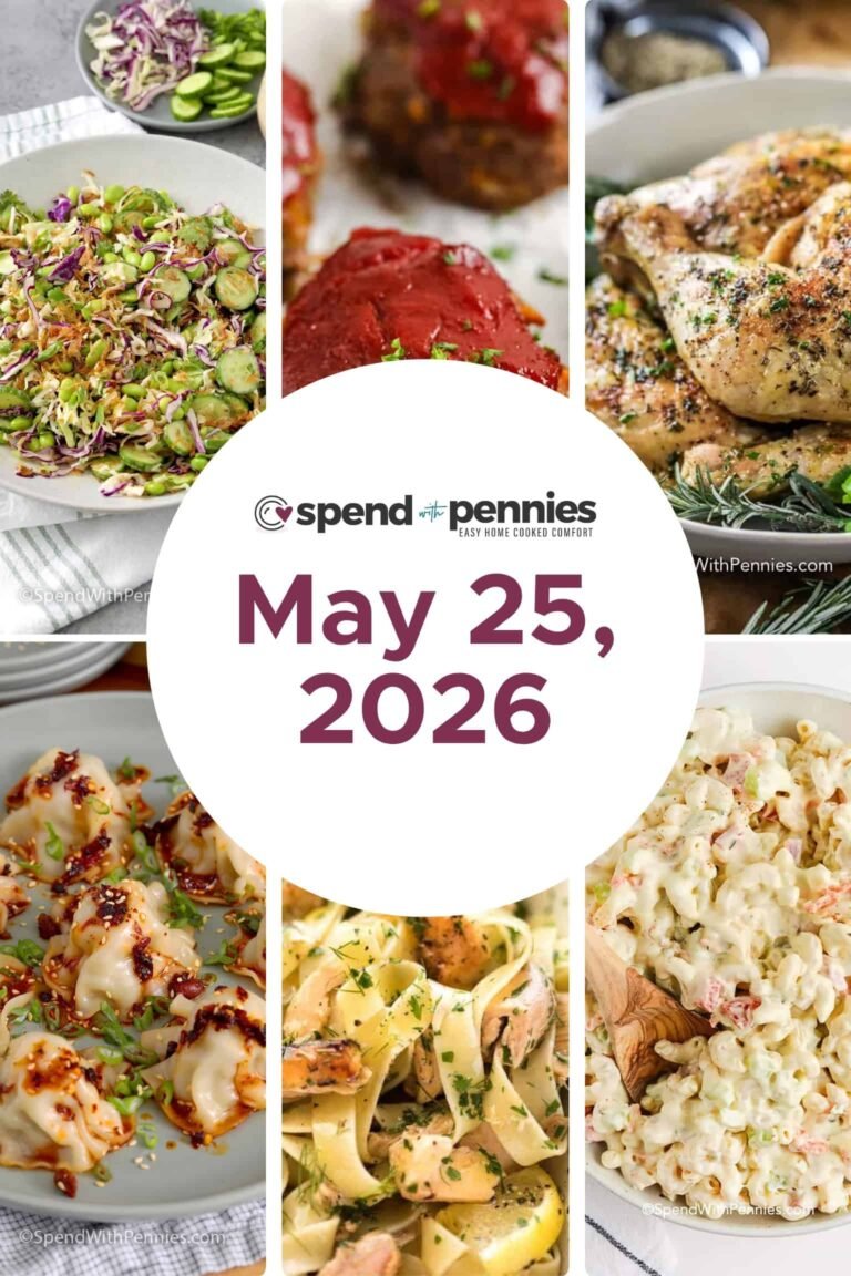 Weekly Meal Plan for May 25, 2026 FT