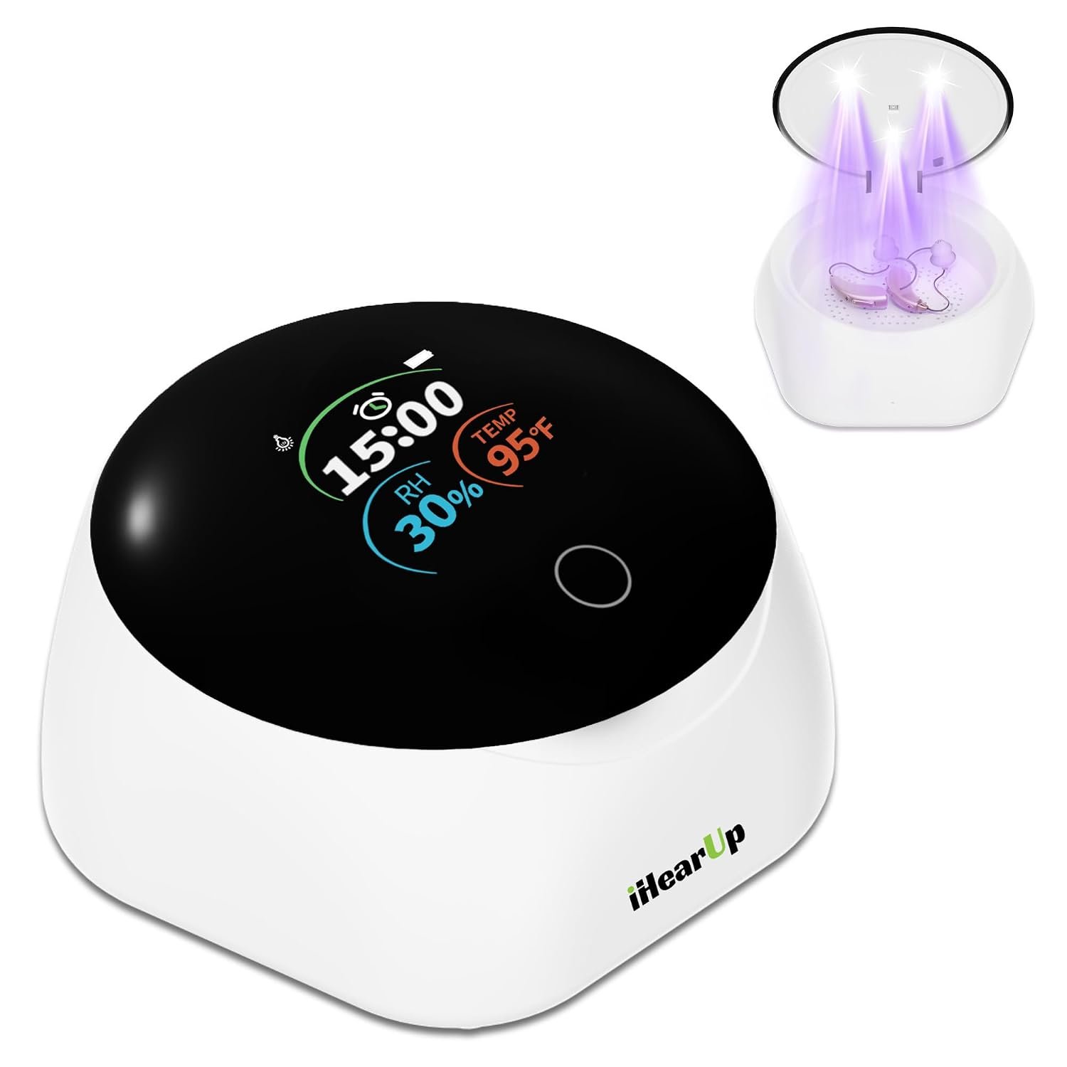 Hearing Aid Dryer Dehumidifier, 15 min. Removes Sweat & Mois...