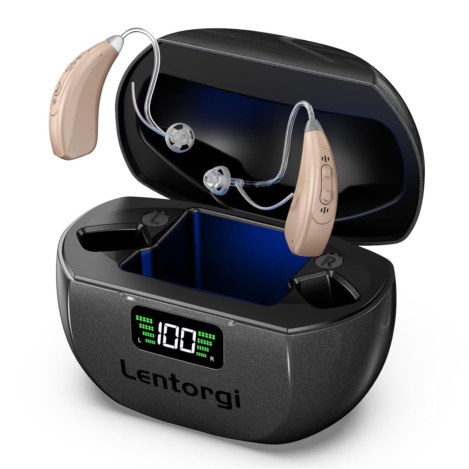 Hearing Aids with UV Cleaning Light, Rechargeable OTC Hearin...