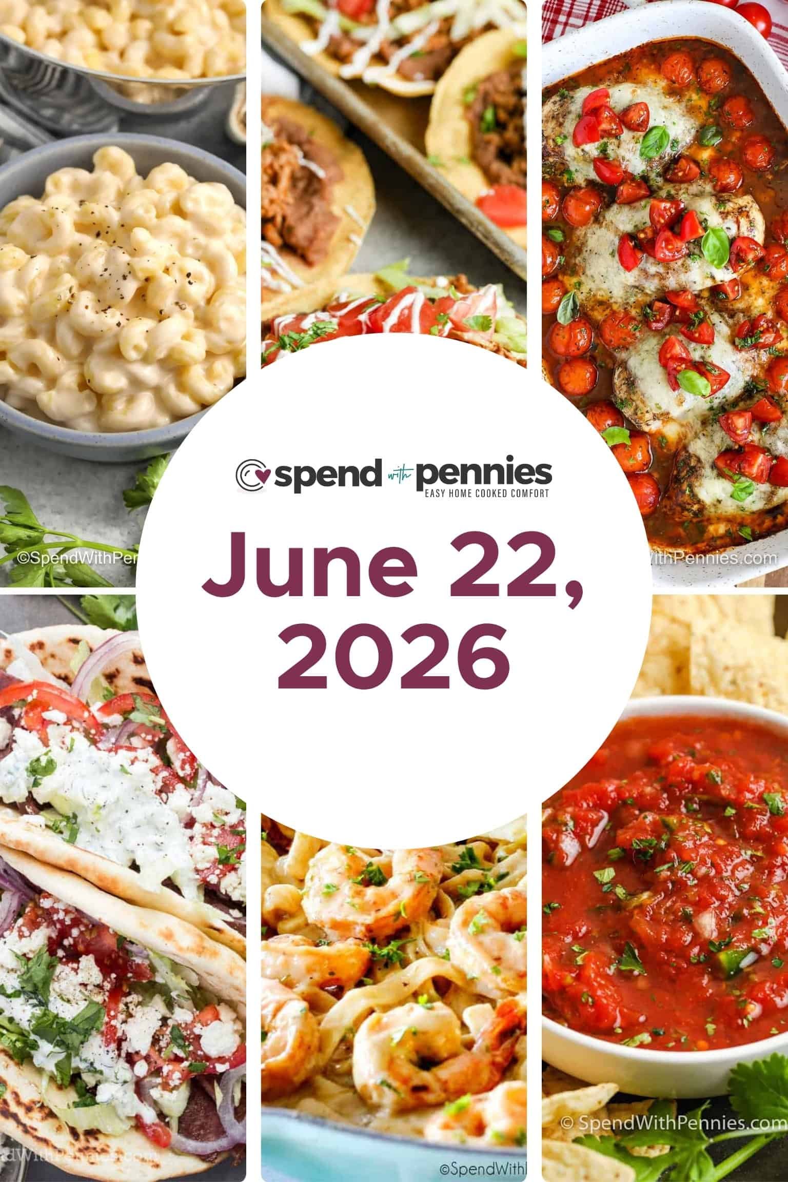 Weekly Meal Plan for June 22, 2026 FT