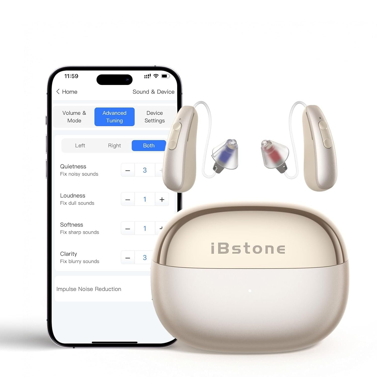 AuraLink Bluetooth Hearing Aids: App Controlled Precise Fitt...