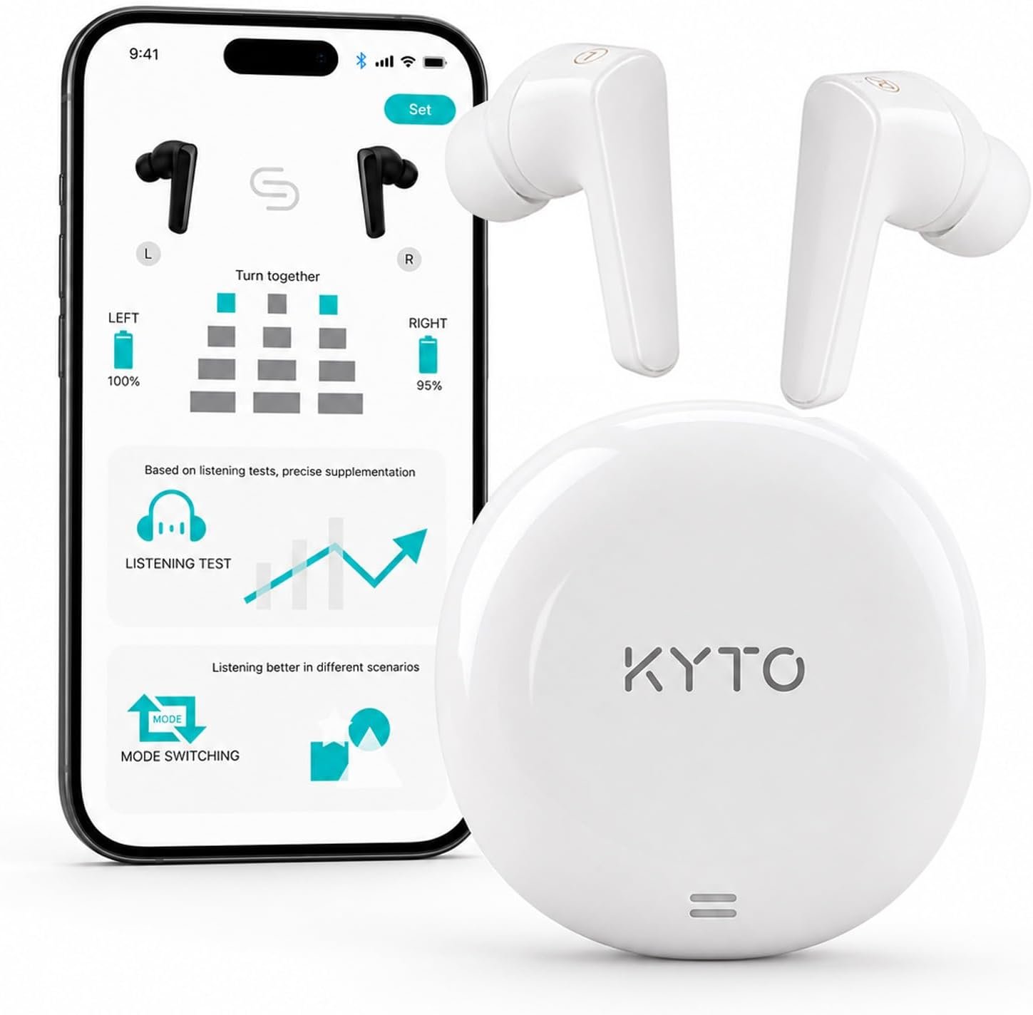 KYTO OTC Hearing Aids for Seniors with Bluetooth, Rechargeab...