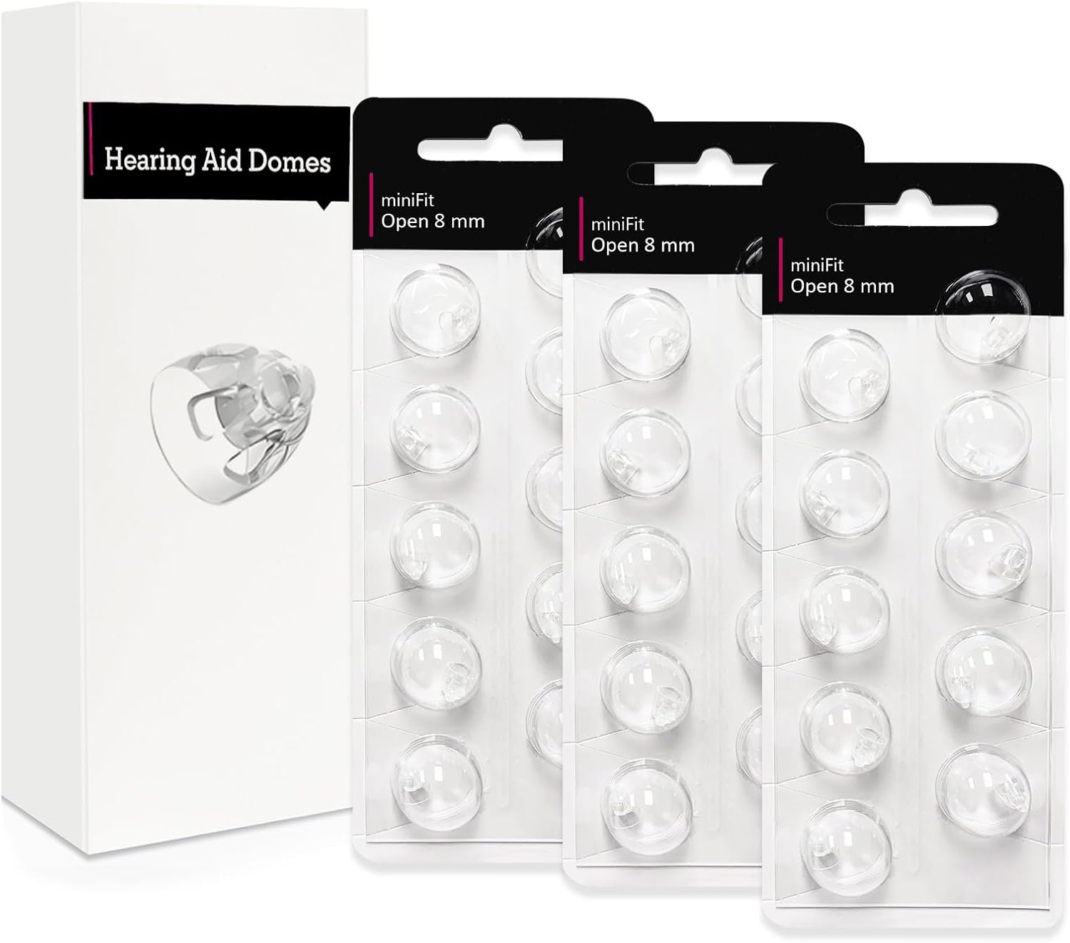 Open 8mm Hearing Aid Domes for Oticon Minifit, Oticon Hearin...