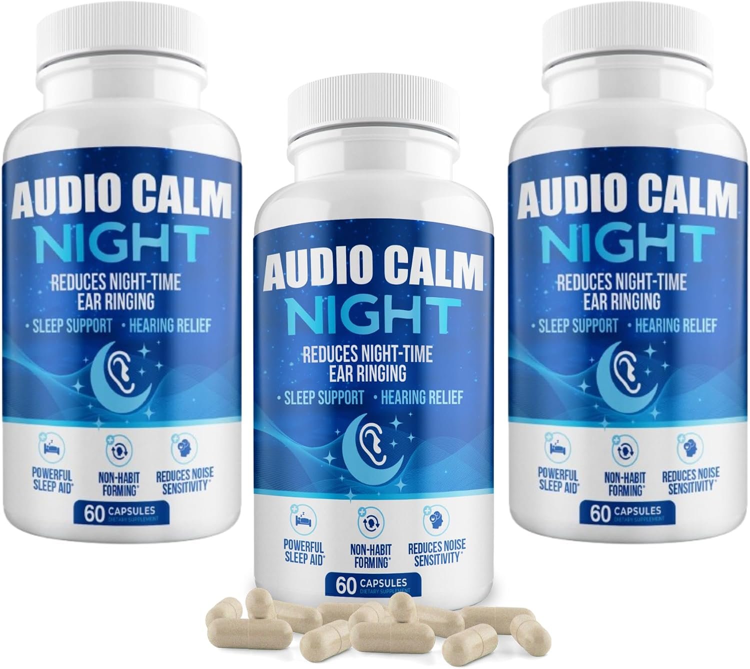 Night (180 Caps) | Natural Tinnitus Relief Supplement for Sl...