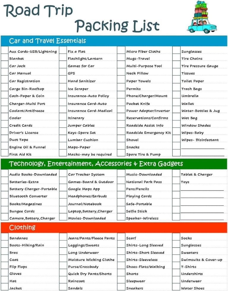 camping gear checklist